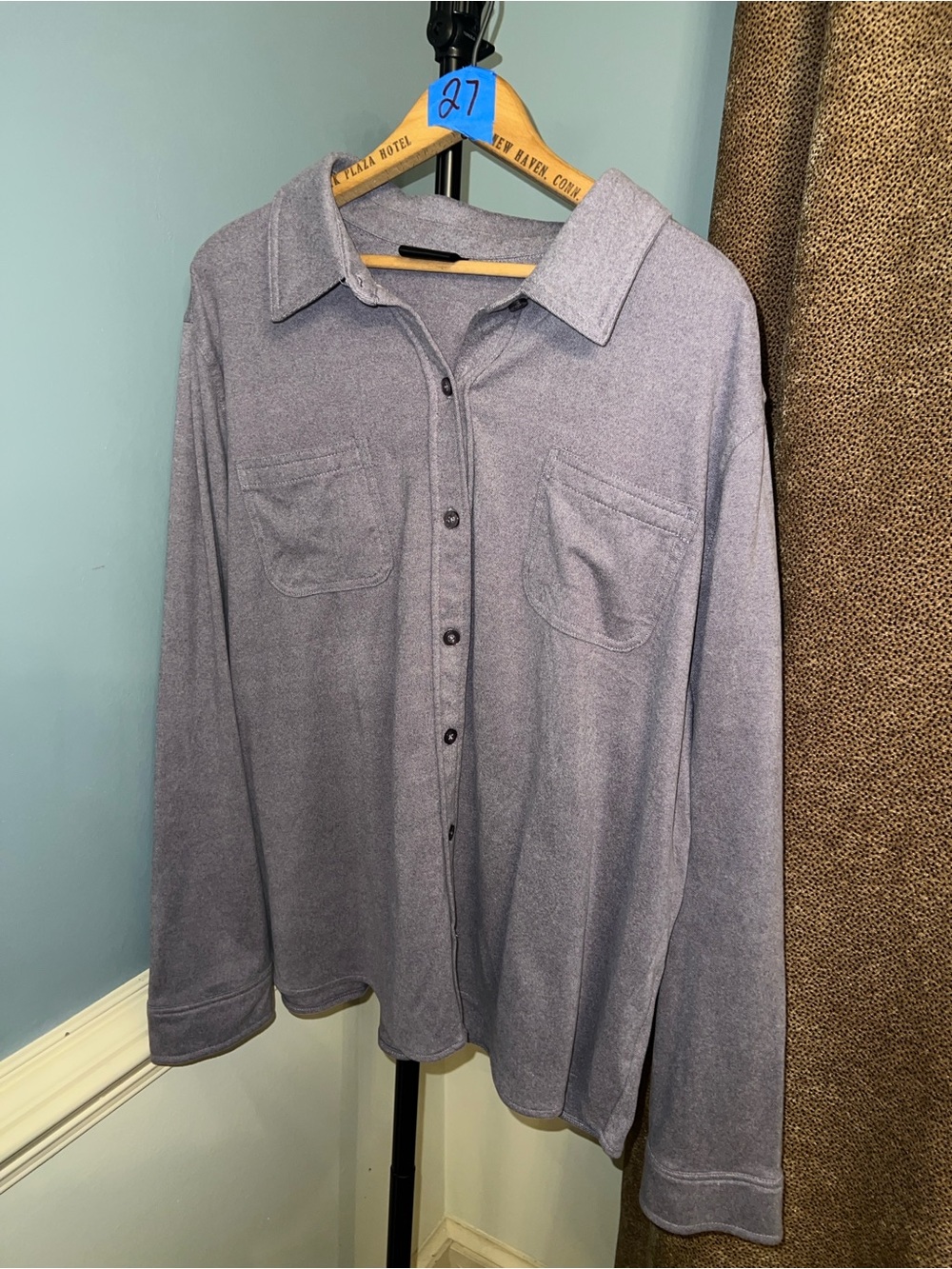32 Degrees Men's Casual Button-Down Shirt in Light Lavender